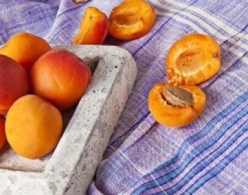 Poached Apricots with Panettone