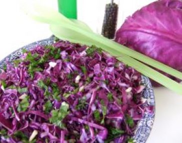 Shredded Cabbage, Mushroom and Herb Salad